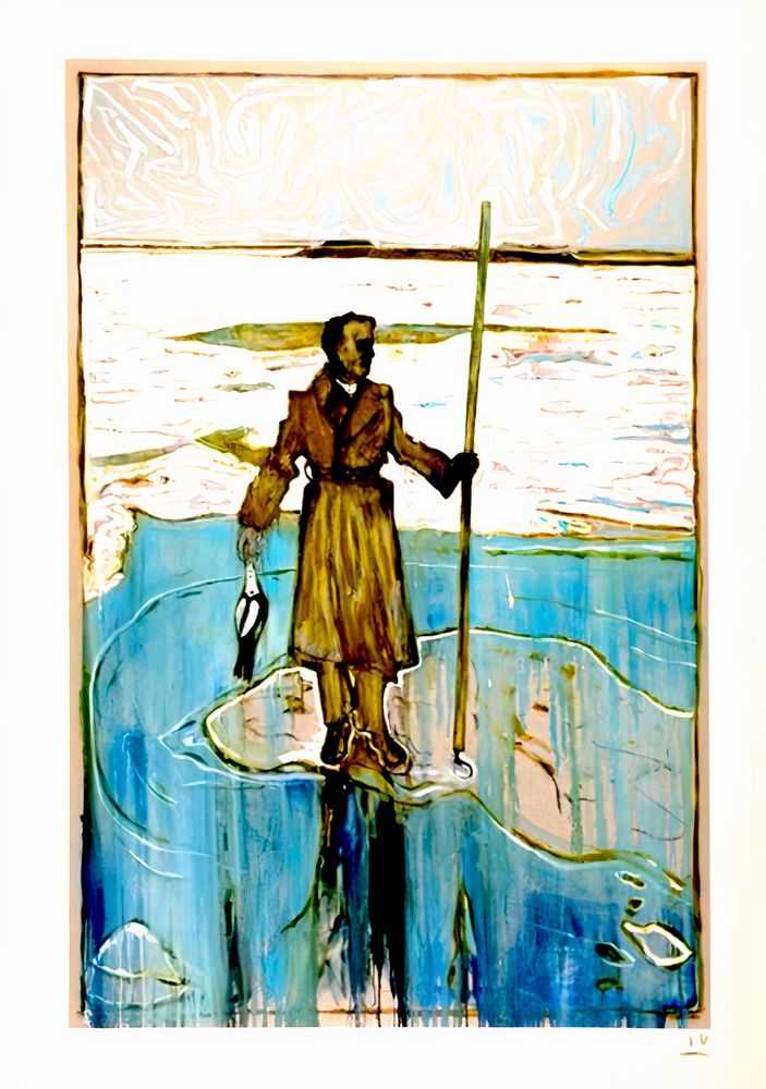Billy Childish, ‘Man Stood On The Ice Holding A Dead Duck, 2012’, 22-04-2013, Print, Archival reproduction print on heavy matt stock, L-13 Light Industrial Workshop, Numbered