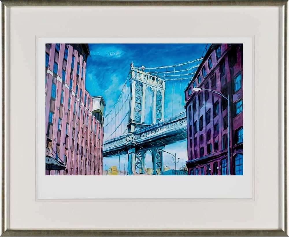 Bob Dylan, ‘Manhattan Bridge, Downtown New York (2019) (Framed)’, 2019, Print, Fine Art Print, Castle Fine Art, Numbered, Framed