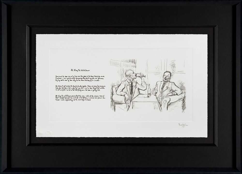 Bob Dylan, ‘Mondo Scripto (2018) - All Along The Watchtower (Framed)’, 2018, Print, Fine Art Print, Castle Fine Art, Numbered, Framed