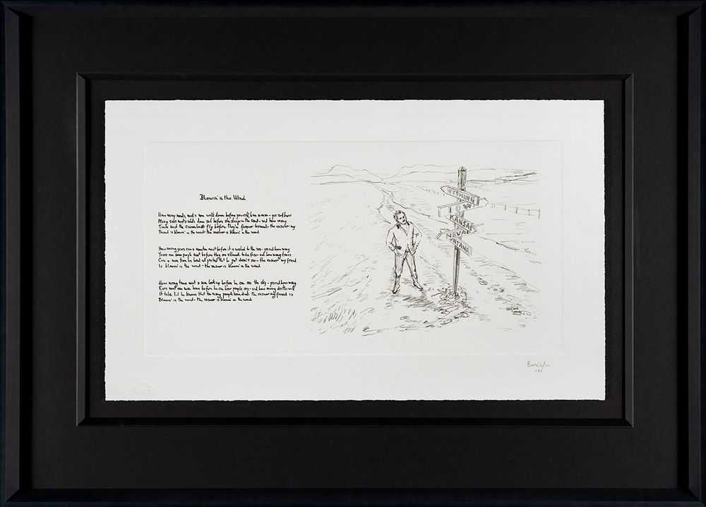 Bob Dylan, ‘Mondo Scripto (2018) - Blowin' In The Wind (Framed)’, 2018, Print, Fine Art Print, Castle Fine Art, Numbered, Framed