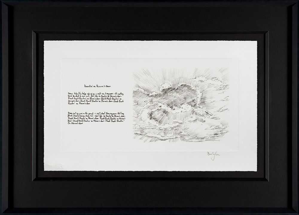 Bob Dylan, ‘Mondo Scripto (2018) - Knockin' On Heaven's Door (Framed)’, 2018, Print, Fine Art Print, Castle Fine Art, Numbered, Framed