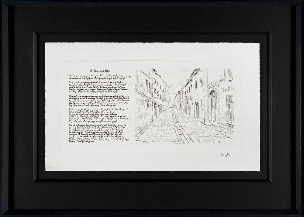 Bob Dylan, ‘Mondo Scripto (2018) - Mr. Tambourine Man (Framed)’, 2018, Print, Fine Art Print, Castle Fine Art, Numbered, Framed
