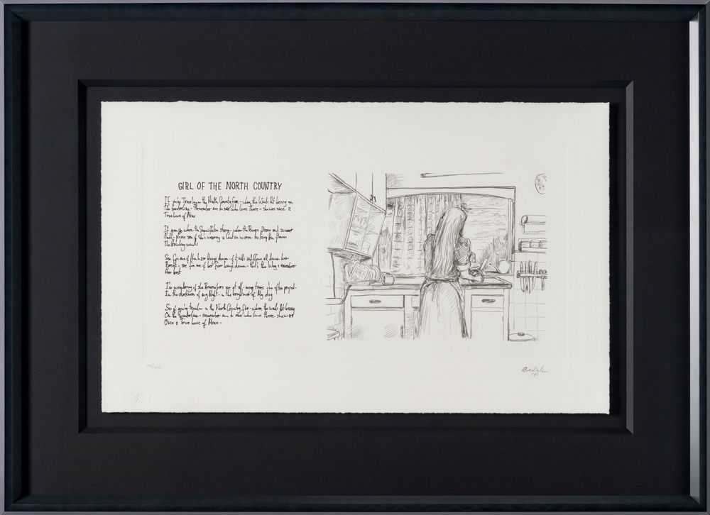 Bob Dylan, ‘Mondo Scripto (2020) - Girl From The North Country (Framed)’, 2020, Print, Fine Art Print, Castle Fine Art, Numbered, Framed