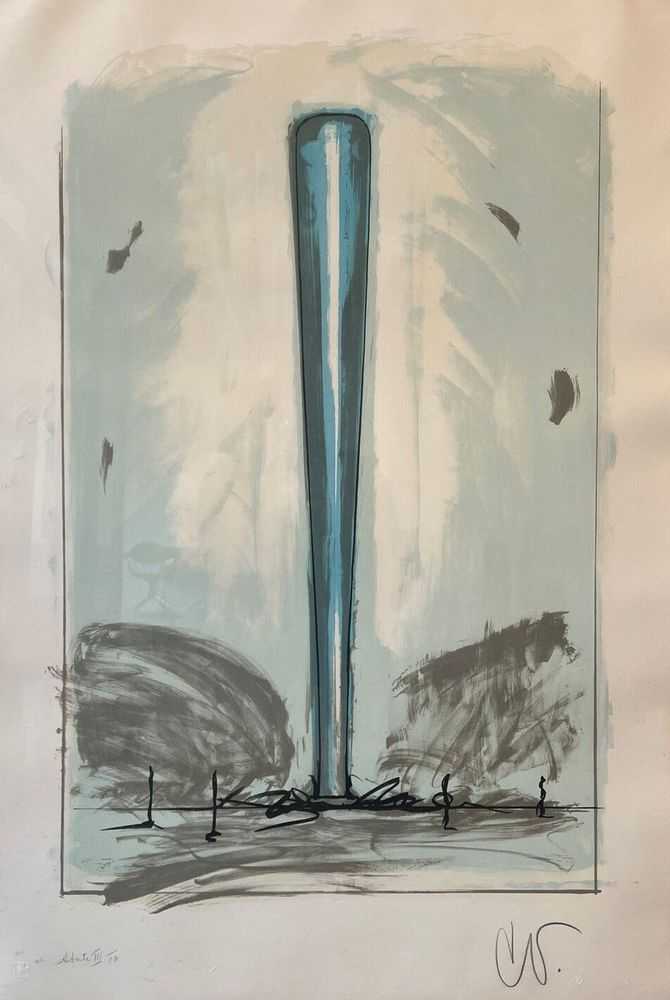 Claes Oldenburg, ‘Bat Spinning at the Speed of Light, State III’, 1975, Print, Litograph, null, Numbered