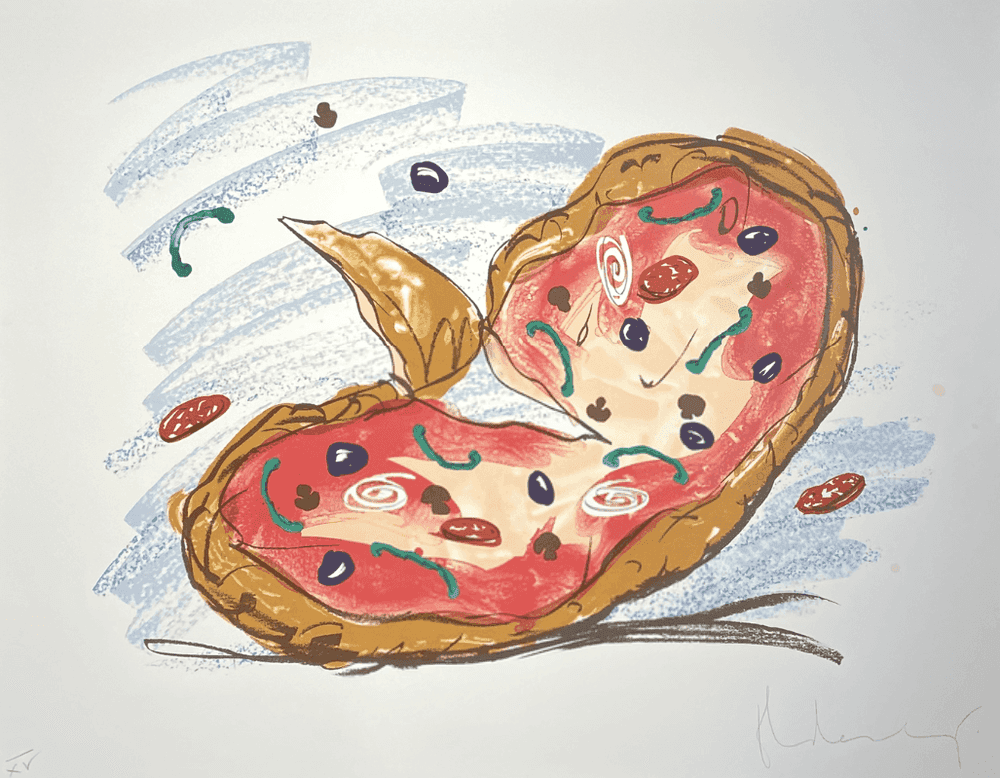 Claes Oldenburg, ‘Pizza/ Palette’, 1996, Print, Color lithograph on Somerset Velvet paper, Pace Editions,