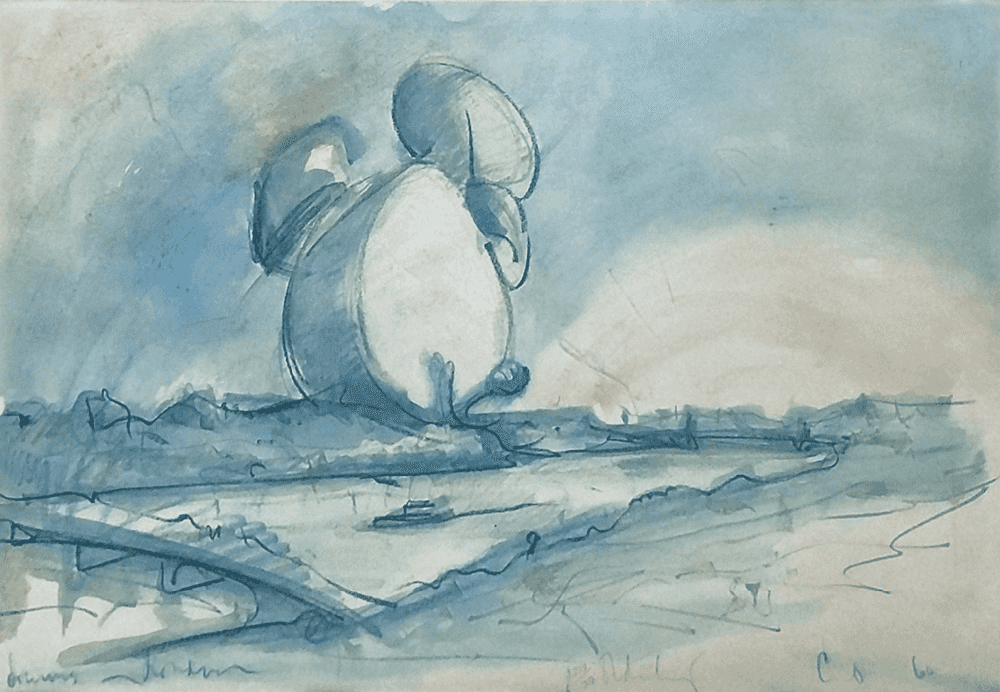 Claes Oldenburg, ‘Proposal for a Colossal Monument for Battersea Park’, 1969, Print, LITHOGRAPH, null, Numbered