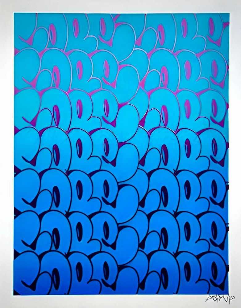Cope2, ‘Stacked Bubble Throwies (Blue Edition)’, 24-05-2017, Print, Screen Print, 1xRUN, Numbered