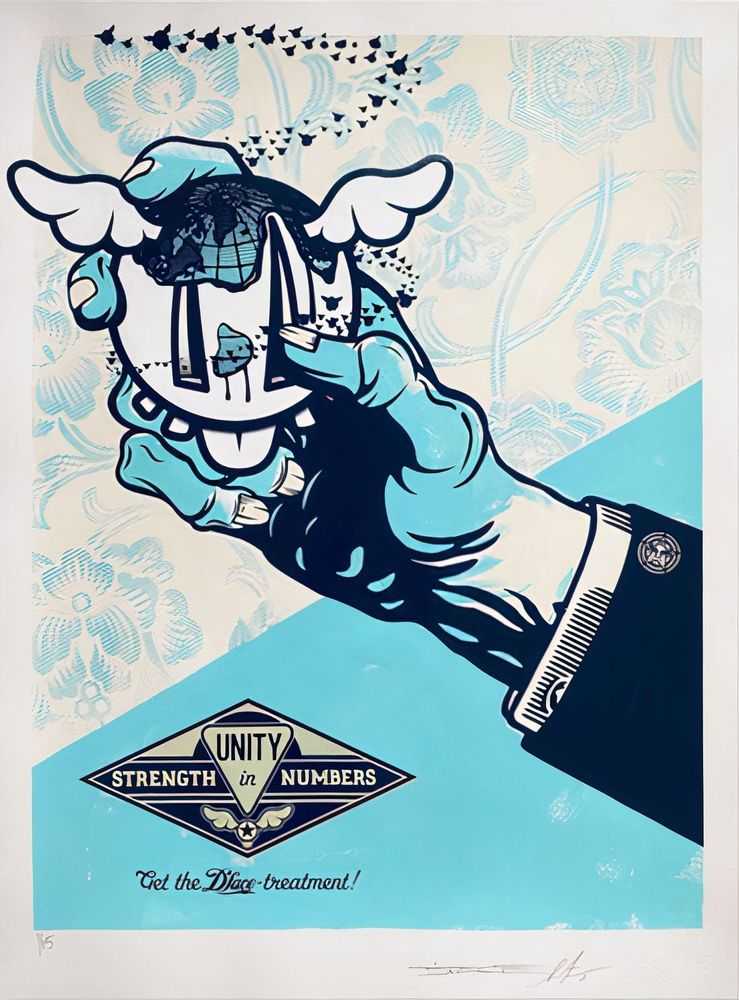 D*Face, ‘The D*Face Treatment (HPM Blue)’, 09-09-2021, Print, Hand finsihed 4 colour screenprint on 350gsm paper, Stolen Space, Numbered, Handfinished