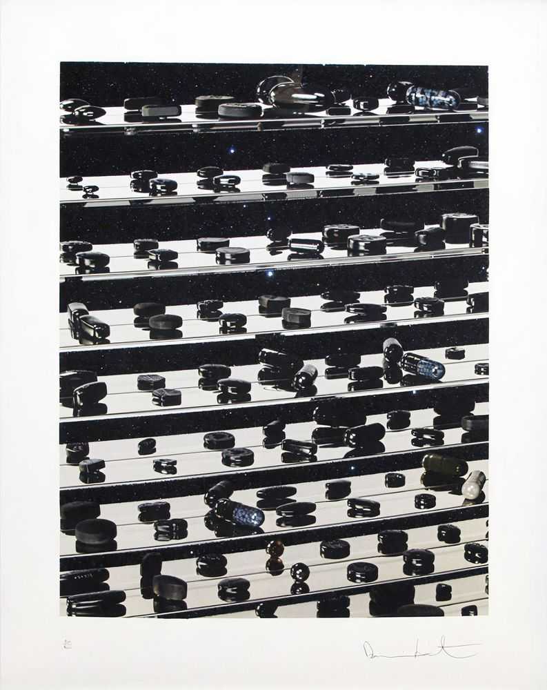 Damien Hirst, ‘Dead Black Utopia (Dead Black Brilliant Utopia Diamond Dust)’, 16-01-2014, Print, Inkjet, glaze and diamond dust, Other Criteria & Paul Stolper Gallery, Numbered