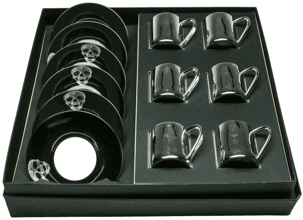 Damien Hirst, ‘For the Love of God (Set of 6 Anamorphic Expresso Cups)’, 2012, Collectible, Mirrored porcelain, Tate Modern,