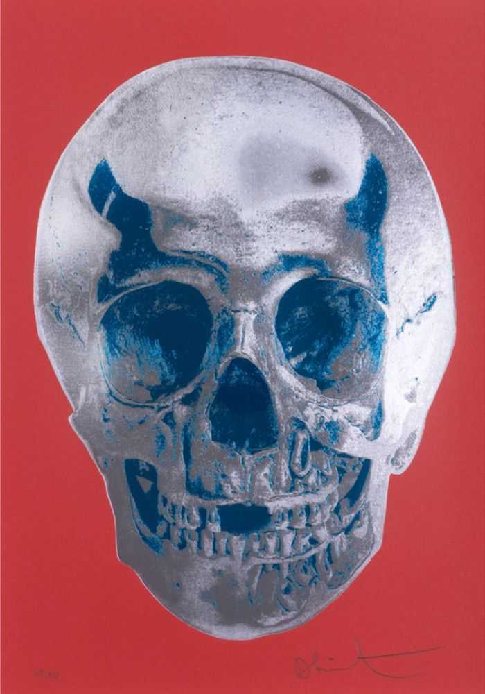 Damien Hirst, ‘Till Death Do Us Part (Coral Red, Silver Gloss, True Blue)’, 21-04-2012, Print, Screenprint glaze and foilblock on 410gsm Somerset, Other Criteria & Paul Stolper Gallery, Numbered