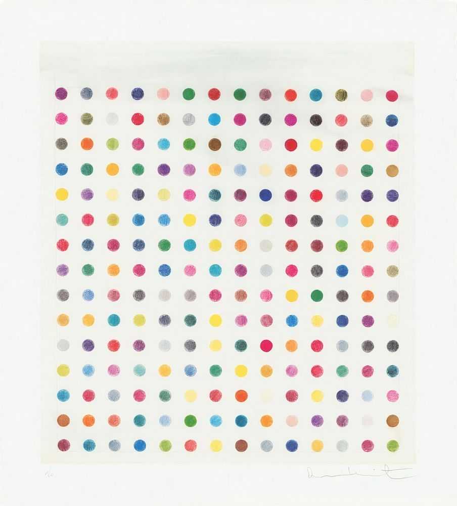 Damien Hirst, ‘Untitled B (Spot Drawing)’, 2025, Print, Giclée Print, 12 colours, printed on BFK Rives 310g/m, Albertina, Numbered