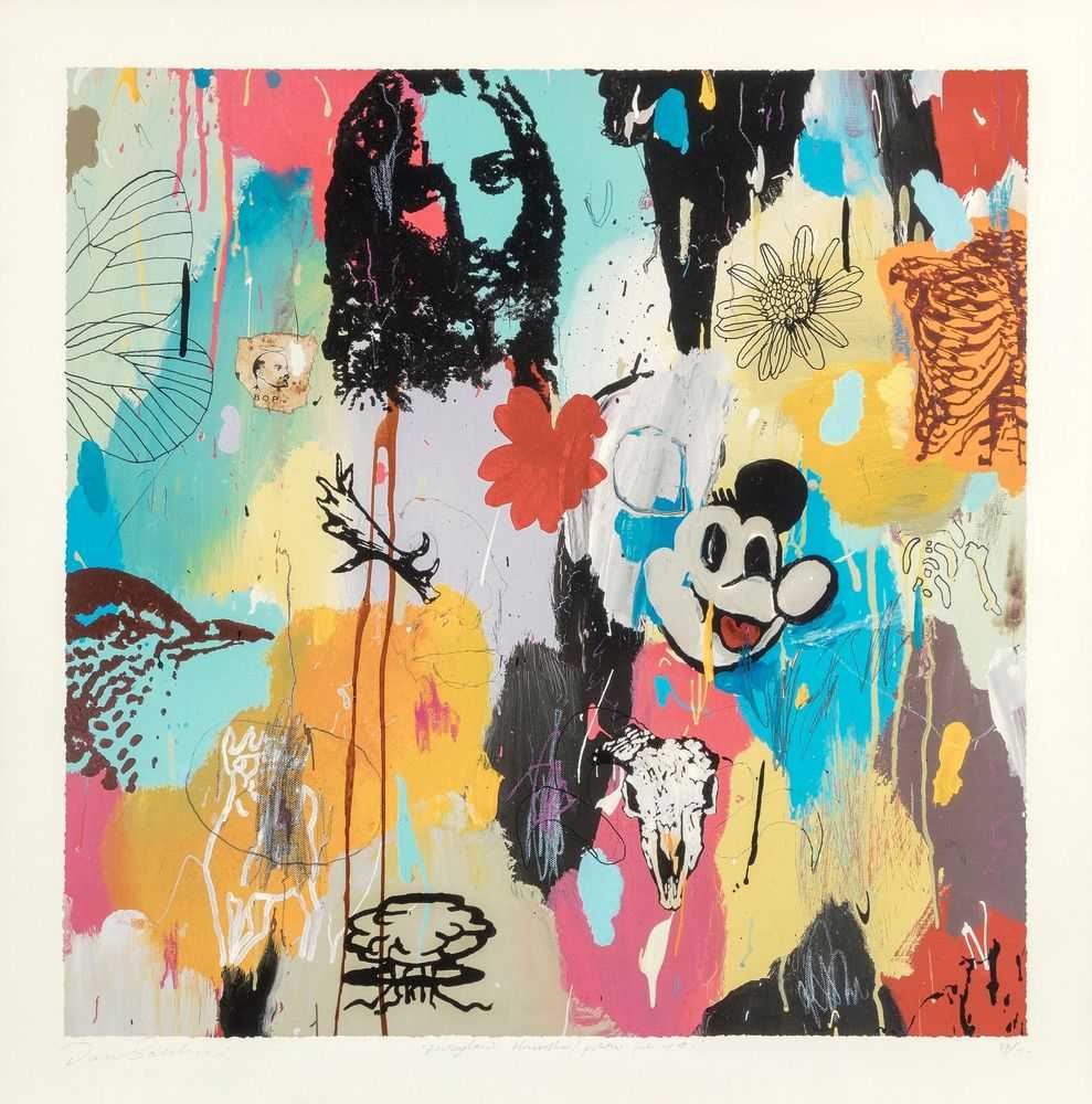 Dan Baldwin, ‘Disneyland Horror Show Politics Fuck Up #1’, 20-02-2007, Print, Pigment with silkscreen Varnishes on 310 gsm paper, Harwood King Fine Arts, Numbered