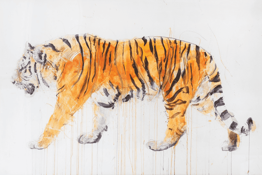 Dave White, ‘Tiger (24ct Gold Leaf XL)’, 2022, Print, Archival giclee print with silkscreen varnish and applied gold leaf on 330gsm Somerset Tub paper
, null,