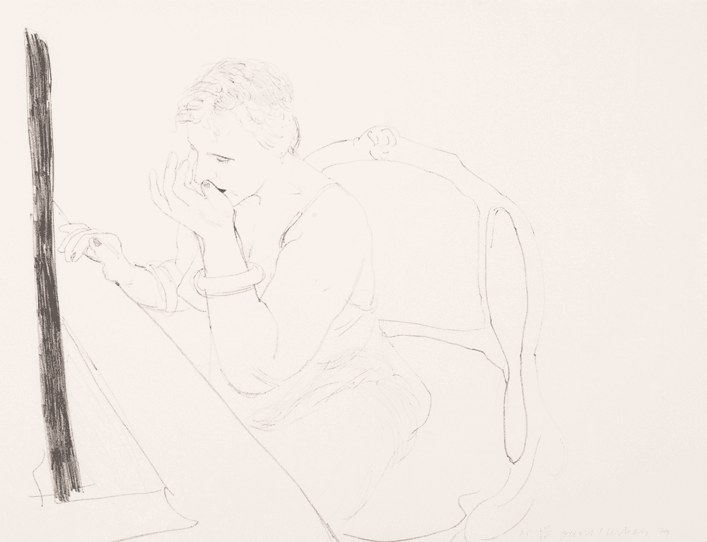 David Hockney, ‘Celia Adjusting Her Eyelash’, 1979, Print, Lithograph on Twinrocker handmade wove paper, null, Numbered