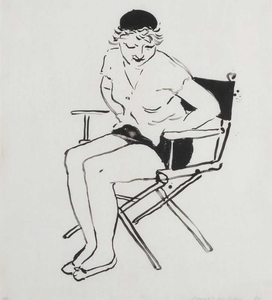 David Hockney, ‘Celia In The Director's Chair’, 1980, Print, Lithograph on Kurotani, null, Numbered