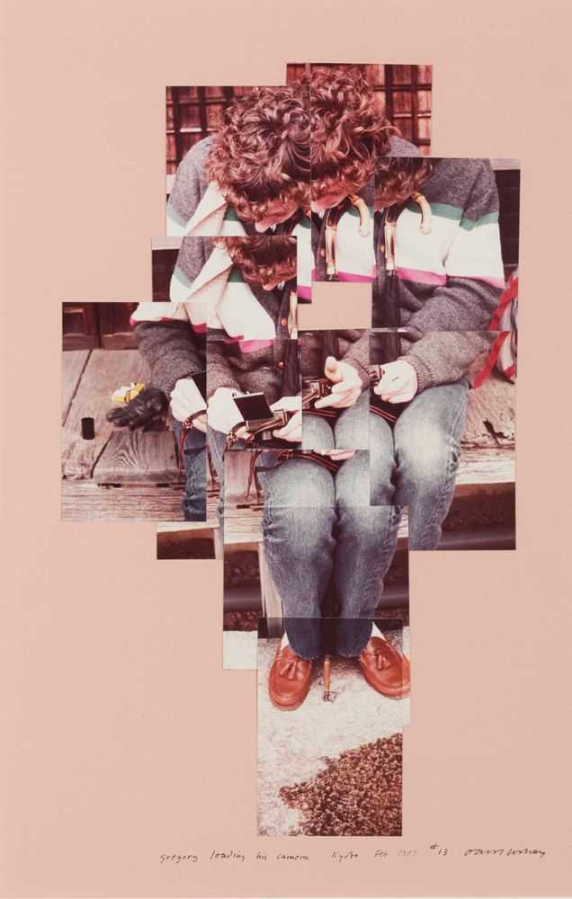 David Hockney, ‘Gregory Loading His Camera, Kyoto, Feb. 1983’, 1983, Print, Photographic collage in colors, 1983, mounted to board, null, Numbered