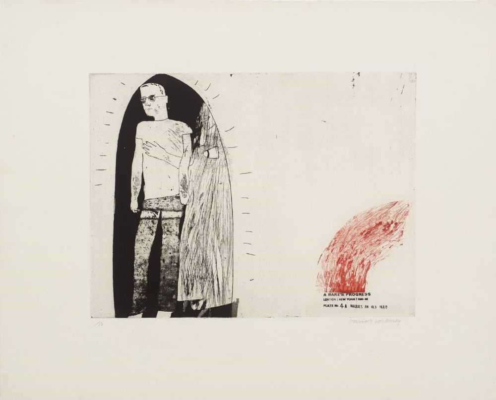 David Hockney, ‘Marries An Old Maid’, 1963, Print, One from an illustrated book with sixteen etching and aquatints, null, Numbered