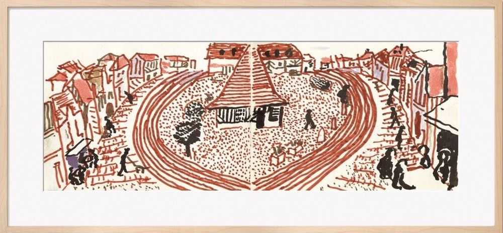 David Hockney, ‘My Second Drawing of Beuvron en Auge (David Hockney. 220 for 2020. Art Edition)’, 2021, Print, 11-color inkjet print on cotton-fiber archival paper,, Taschen, Numbered
