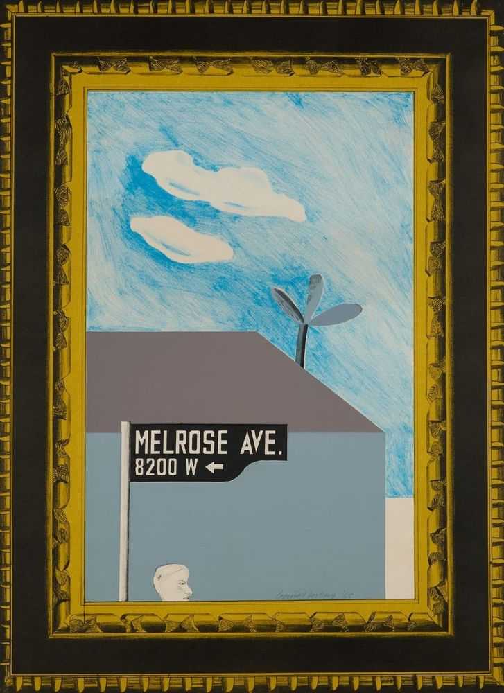 David Hockney, ‘Picture Of Melrose Avenue In An Ornate Gold Frame’, 1965, Print, Lithograph in colors, on wove paper, null, Numbered
