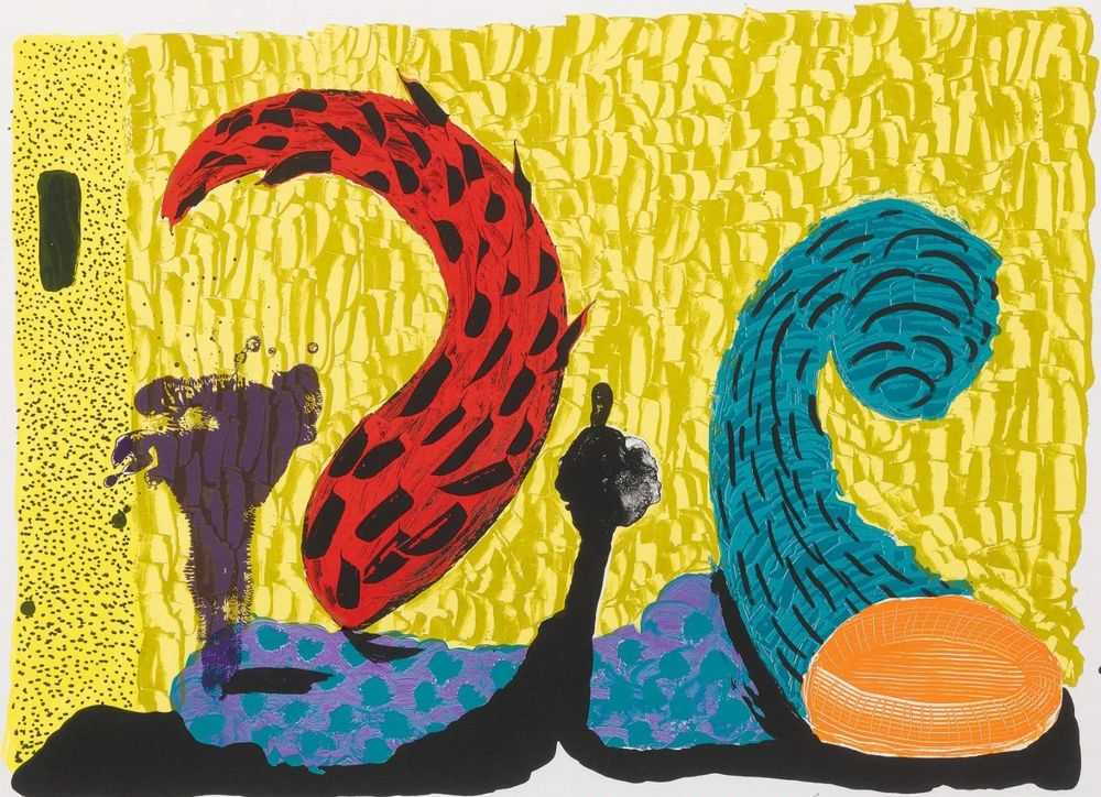 David Hockney, ‘Pushing Up’, 1993, Print, LIthograph and screenprint in colors, on Arches paper, null, Numbered