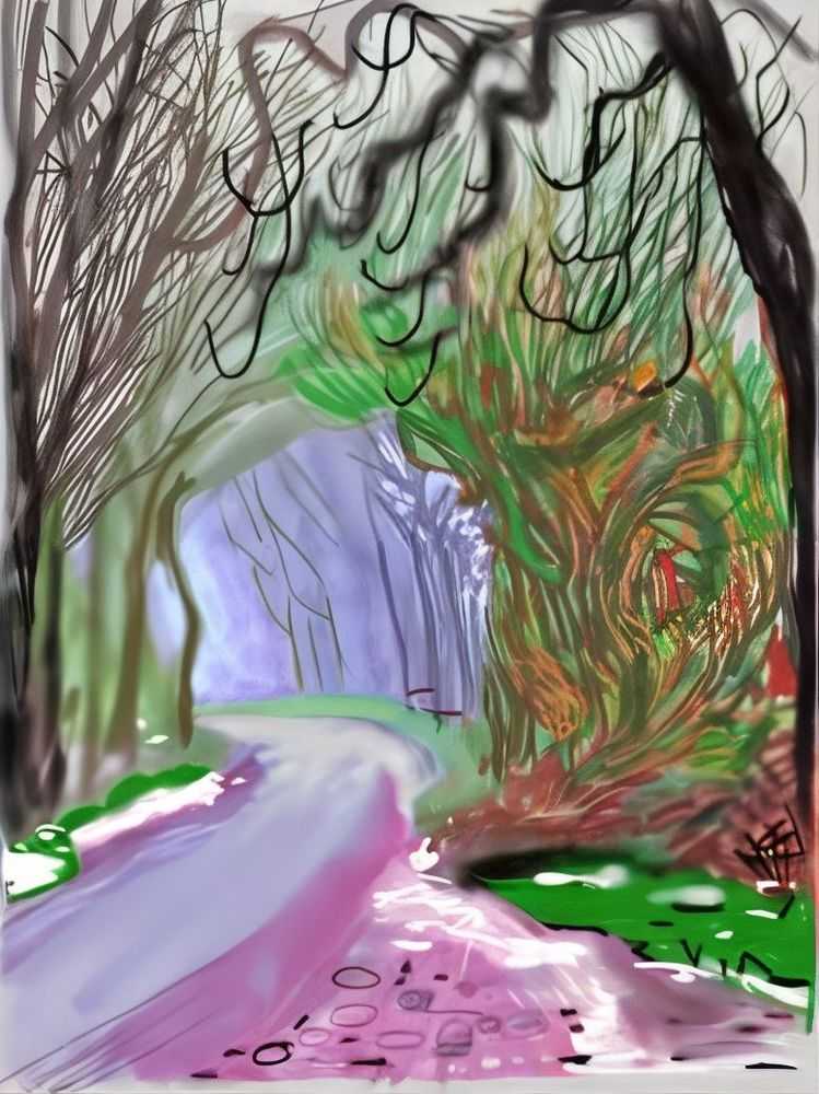 David Hockney, ‘The Arrival Of Spring In Woldgate East Yorkshire 1st January 2011’, 2011, Print, iPad drawing in colours on wove paper, null, Numbered