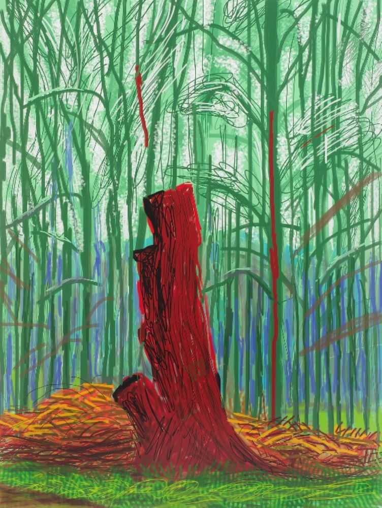 David Hockney, ‘The Arrival Of Spring In Woldgate East Yorkshire 25th February 2011’, 2011, Print, iPad drawing in colours on wove paper, null, Numbered