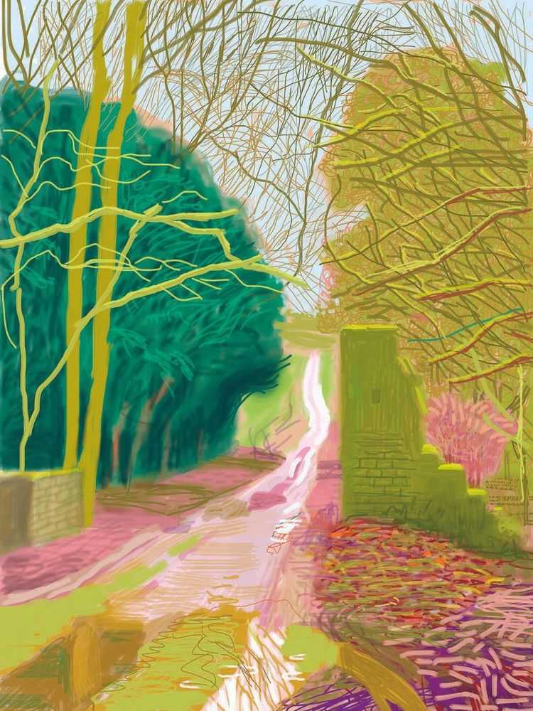 David Hockney, ‘The Arrival Of Spring In Woldgate East Yorkshire 29th January 2011’, 2011, Print, iPad drawing in colours on wove paper, null, Numbered