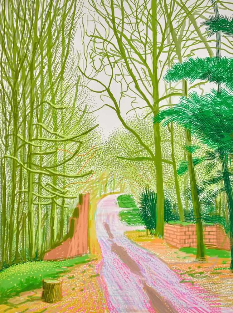 David Hockney, ‘The Arrival Of Spring In Woldgate East Yorkshire 30th March 2011’, 2011, Print, iPad drawing in colours on wove paper, null, Numbered