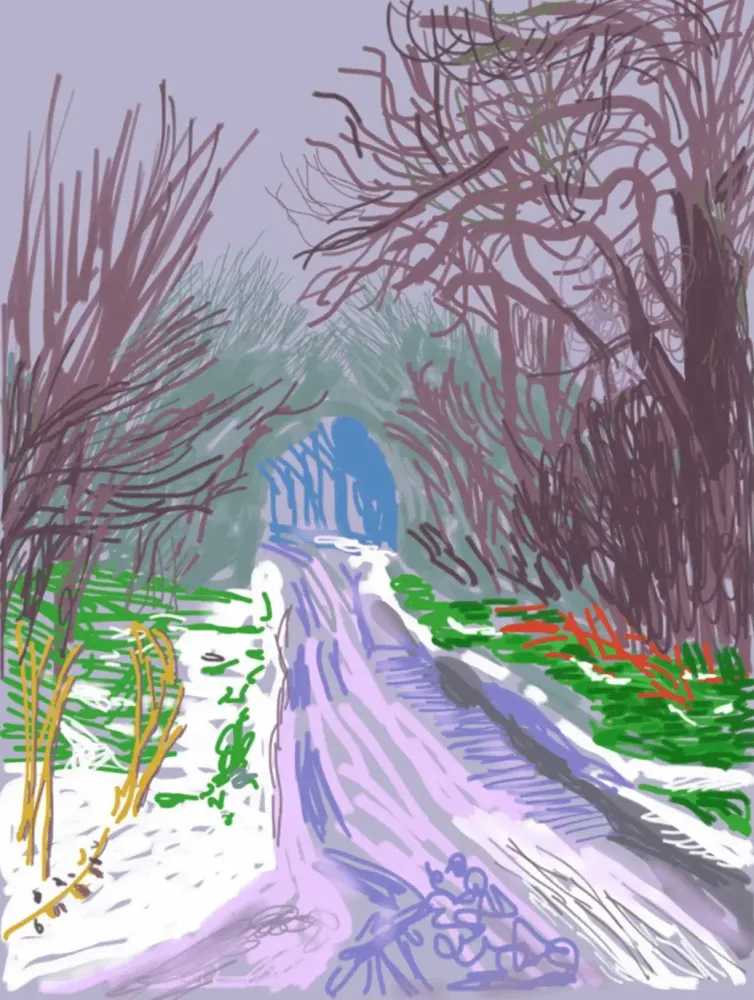 David Hockney, ‘The Arrival Of Spring In Woldgate East Yorkshire 4th January 2011’, 2011, Print, iPad drawing in colours on wove paper, null, Numbered