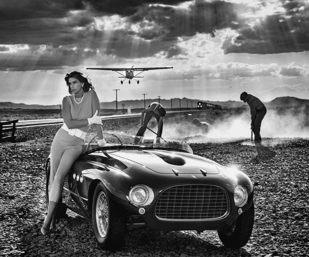 David Yarrow, ‘Planes, Trains and Automobiles, Amboy, California ’, 2023, Print, Photographic Print, null,
