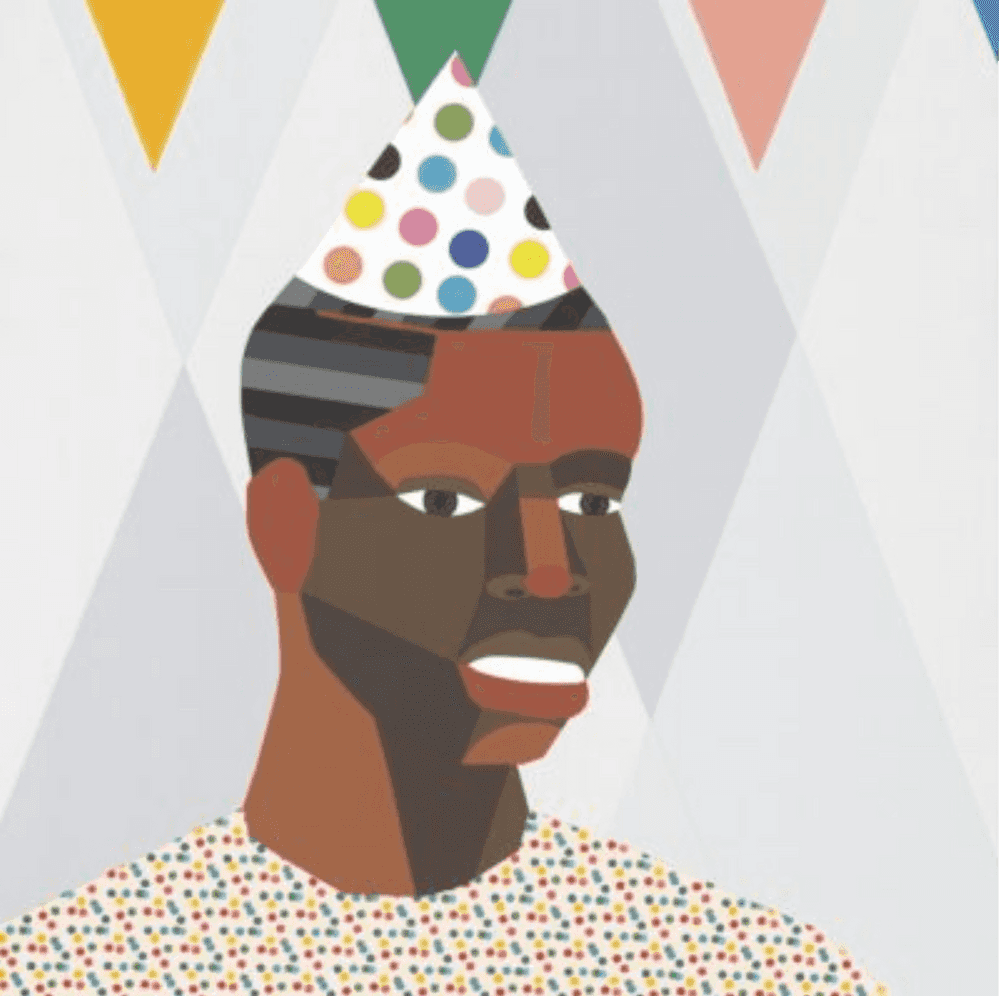 Derrick Adams, ‘Party Guest 1 (We Came to Party and Plan Series)’, 29-09-2020, Print, Screenprint, relief, fabric, collage, Tandem Press, Numbered, Handfinished
