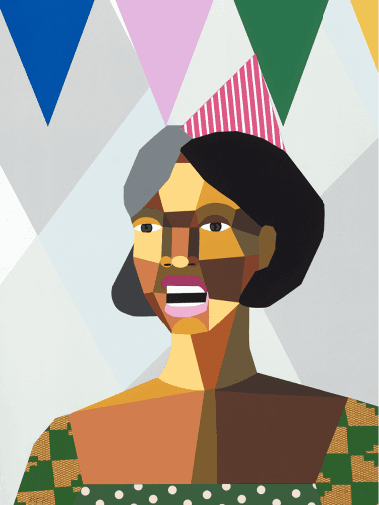 Derrick Adams, ‘Party Guest 2 (We Came to Party and Plan Series)’, 02-03-2021, Print, Screenprint, relief, fabric, collage, Tandem Press, Numbered, Handfinished