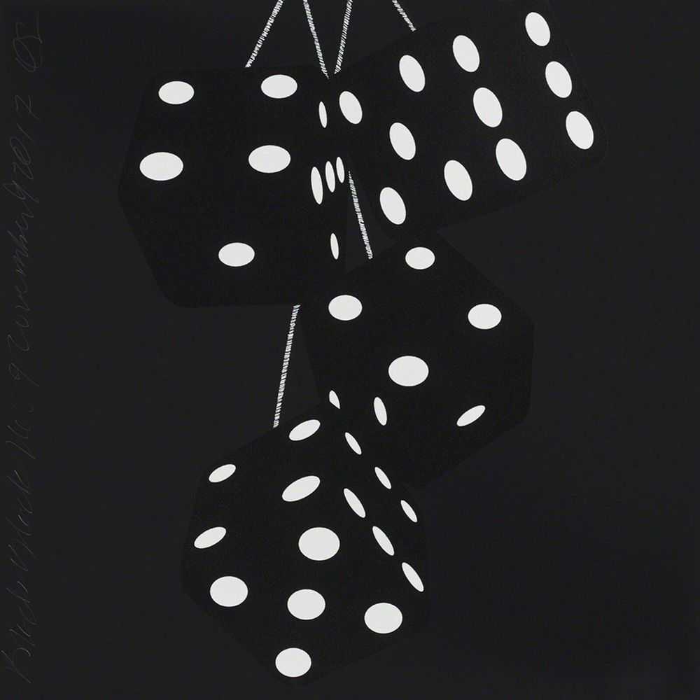 Donald Sultan, ‘Black Black Fuzzy Dice’, 2017, Print, Silkscreen with enamel inks and flocking on 2-ply museum board, null, Numbered, Dated