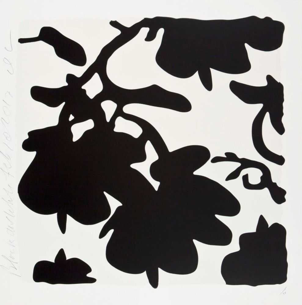Donald Sultan, ‘Black and White, Feb 10, 2017’, 2017, Print, Color silkscreen with over-printed flocking on Rising, 2-ply museum board, null, Numbered, Dated