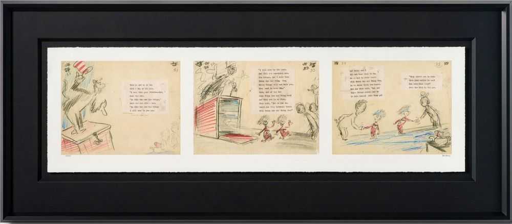 Dr. Seuss, ‘Out of the Box Came Thing Two and Thing One – Triptych’, 2023, Print, Fine Art Print, Castle Fine Art, Numbered, Framed