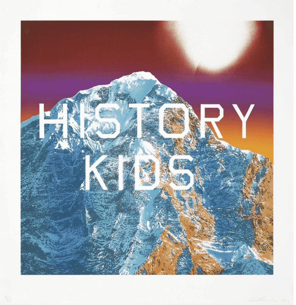 Ed Ruscha, ‘History Kids’, 01-10-2013, Print, Lithograph in colours, on Rives BFK paper, Tate, Numbered, Dated