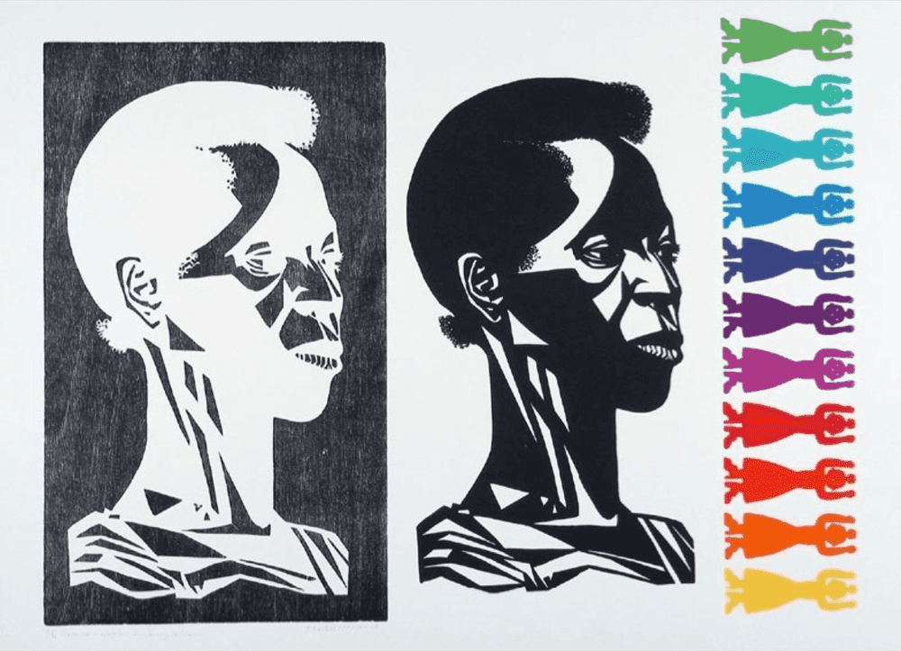 Elizabeth Catlett, ‘There is a Woman in Every Color’, 2004, Print, Linocut, null, Numbered, Dated
