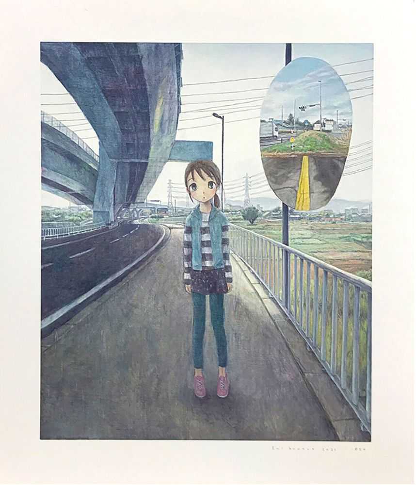 Emi Kuraya, ‘A Statue of a Girl Standing Underthe Highway (Bypass)’, 2021, Print, Archival pigment print & silkscreen, null, Numbered, Dated