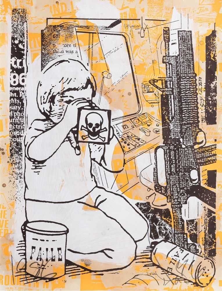 Faile, ‘Poison Boy II’, 2007, Print, Screenprint and mixed media on paper, null,