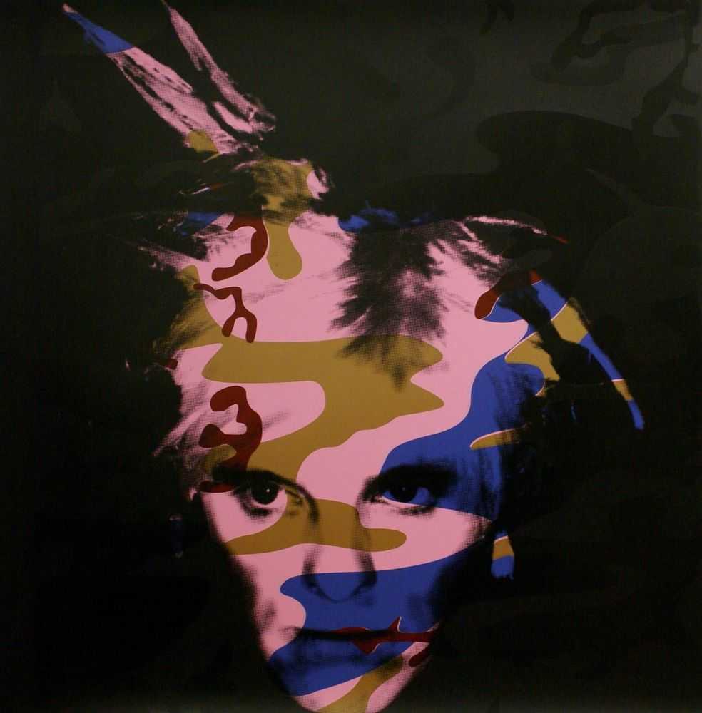 Gavin Turk, ‘Camouflage Fright Wig (Blue and Bronze on Pink)’, 2007, Print, Screenprint on Somerset 410gsm, Paul Stolper Gallery, Numbered