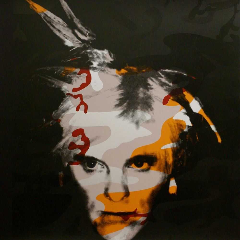 Gavin Turk, ‘Camouflage Fright Wig (Silver and Orange on Taupe)’, 2007, Print, Screenprint on Somerset 410gsm, Paul Stolper Gallery, Numbered