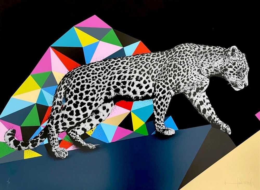 Hama Woods, ‘Leopard (Black)’, 06-12-2020, Print, 22 Colour screenprint on Somerset 300 gsm paper, Graffiti Prints, Numbered