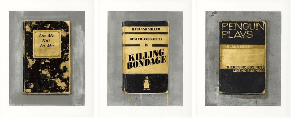 Harland Miller, ‘I Am In The Detail (Portfolio of 3 Prints)’, 2015, Print, Screenprint in colours hand-finished with gold leaf, on wove paper, the full sheet, Other Criteria, Numbered, Handfinished