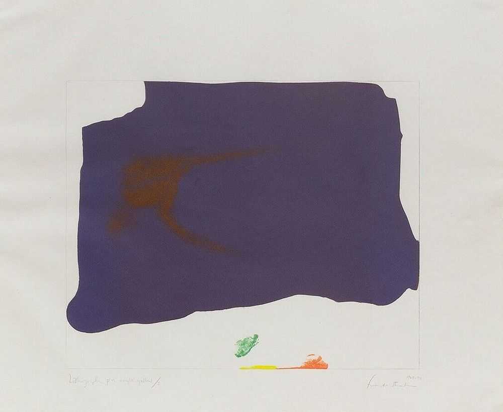 Helen Frankenthaler, ‘Variation II on Mauve Corner’, 1969, Print, Lithograph with hand additions in yellow acrylic, Universal Limited Art Editions, Numbered