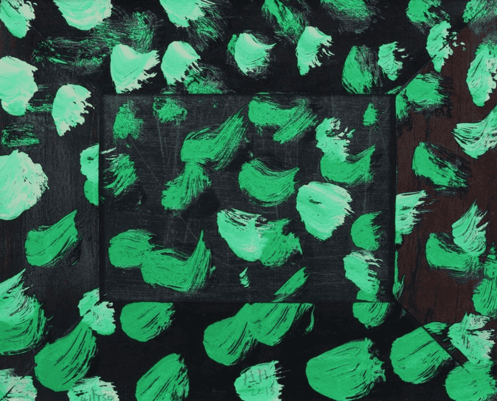 Howard Hodgkin, ‘Multiplication’, 28-03-2013, Print, 16 hand pulled colour silkscreens, using ground lightfast Phthalo Green, Transparent Yellow Iron and Red Iron Oxides, Titan Buff (Titanium Dioxide) and Carbon Black pigment inks on white satin 300gsm, mould made, 100 per cent cotton, acid free paper, Terrence Higgins Trust, Numbered, Framed