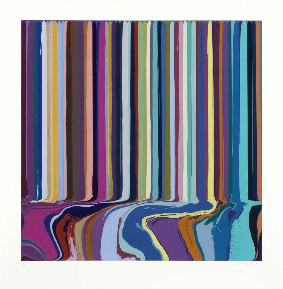 Ian Davenport, ‘Duplex Etching: Purple, Green’, 2014, Print, Etching with chine collé on Hahnemühle Bright White 300 gsm paper, null, Numbered