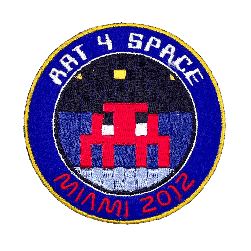 Invader, ‘Art 4 Space Patch’, 2012, Sculpture, Fabric stitched patch made to commemorate Invader's first artwork launch into space; includes original event flyer., null,