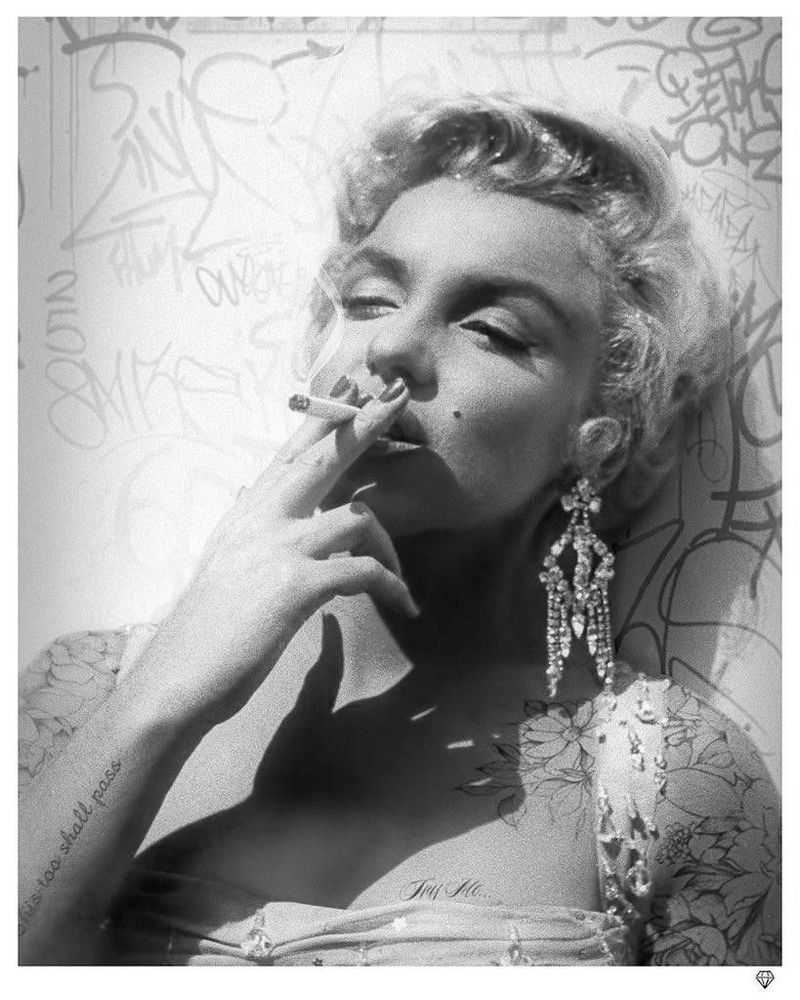 JJ Adams, ‘Smoking Gun Monroe (B/W)’, 2021, Print, Giclee On Paper, Wishbone, Numbered