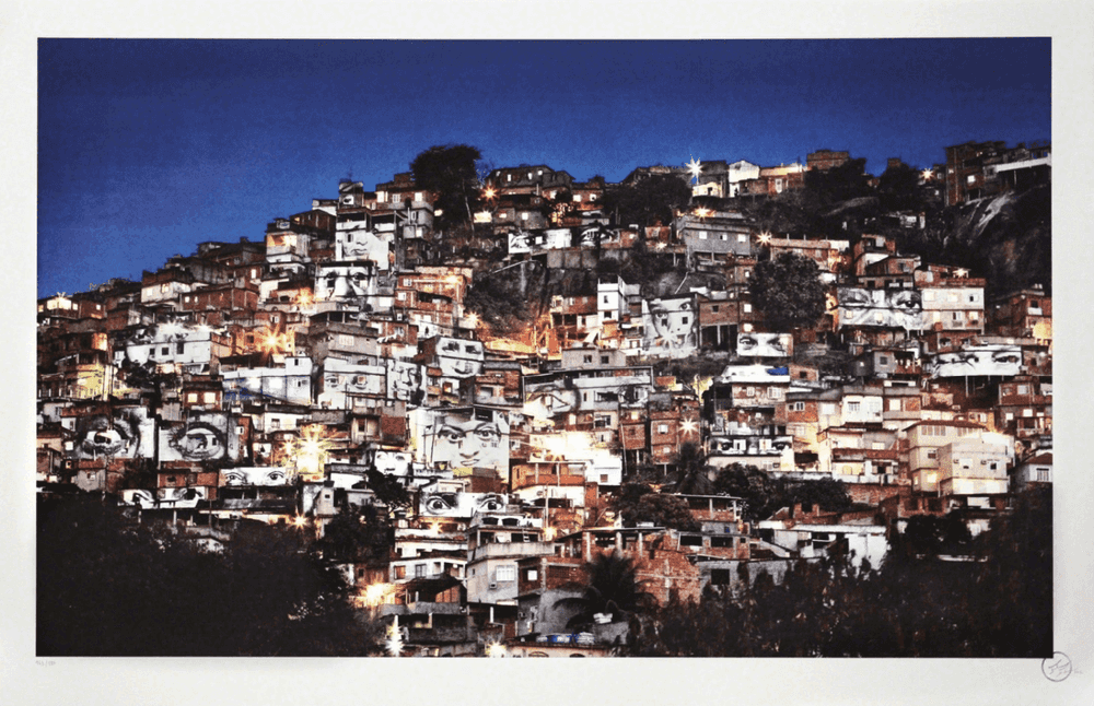 JR, ‘28 Millimètres, Women Are Heroes - Action Dans La Favela Morro Da Providencia, Vue De Nuit’, 2012, Print, 8 colours lithography printed with Marinoni machine on white BFK Rives 270gsm, Social Animals, Numbered, Dated
